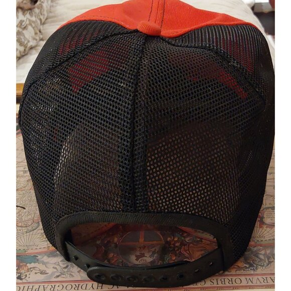 Vintage Orange & Black Snapback Trucker Hat Structural Steel Services Mesh Back - Picture 5 of 6